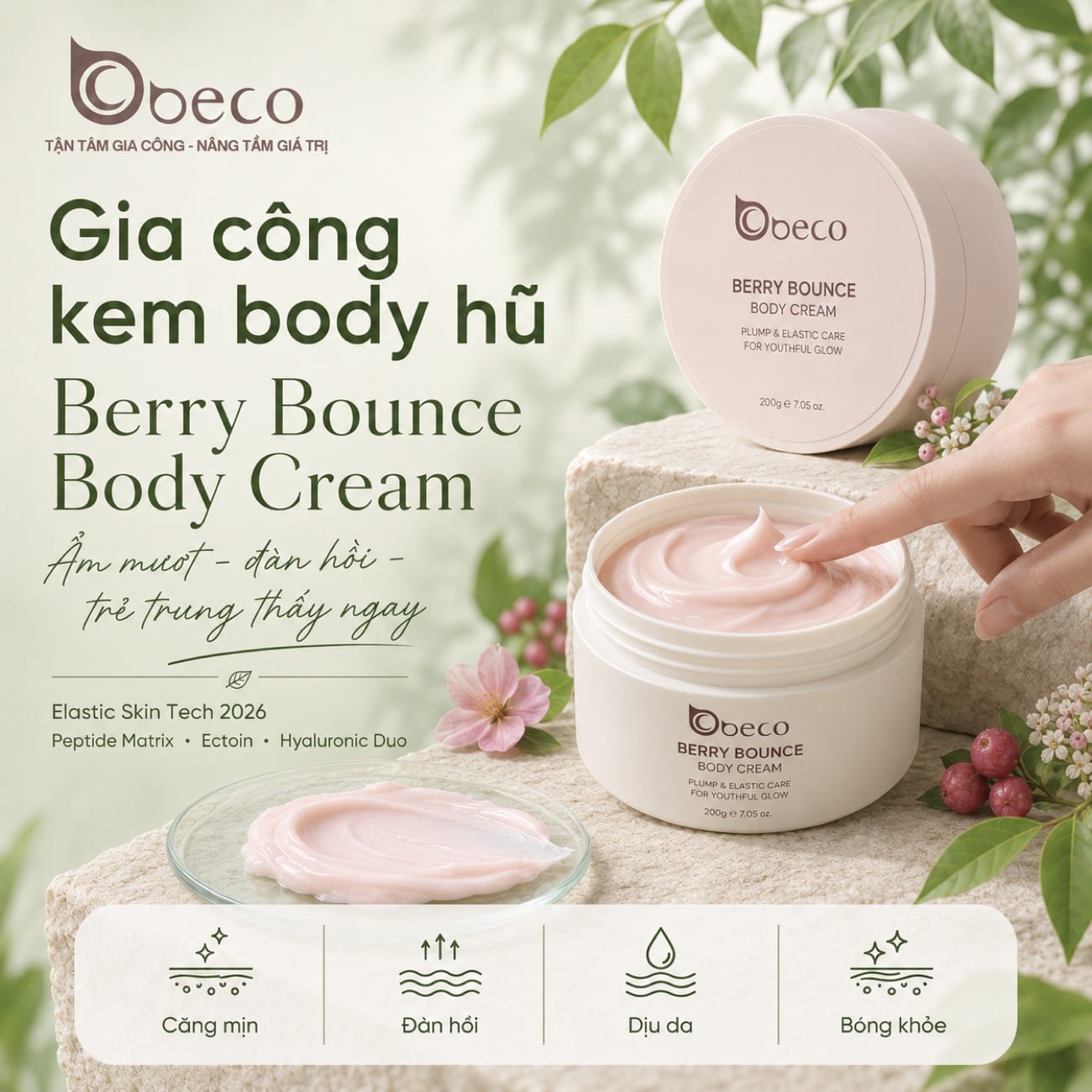 Kem body hũ Berry Bounce do BECO gia công