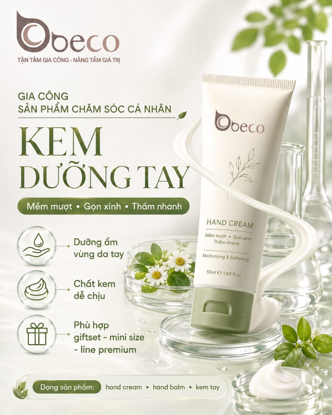 Kem dưỡng tay do BECO gia công, tuýp 75ml