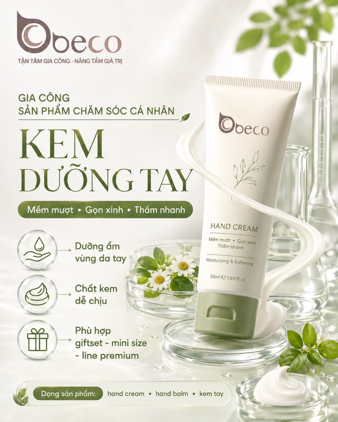 Kem dưỡng tay do BECO gia công, tuýp 75ml