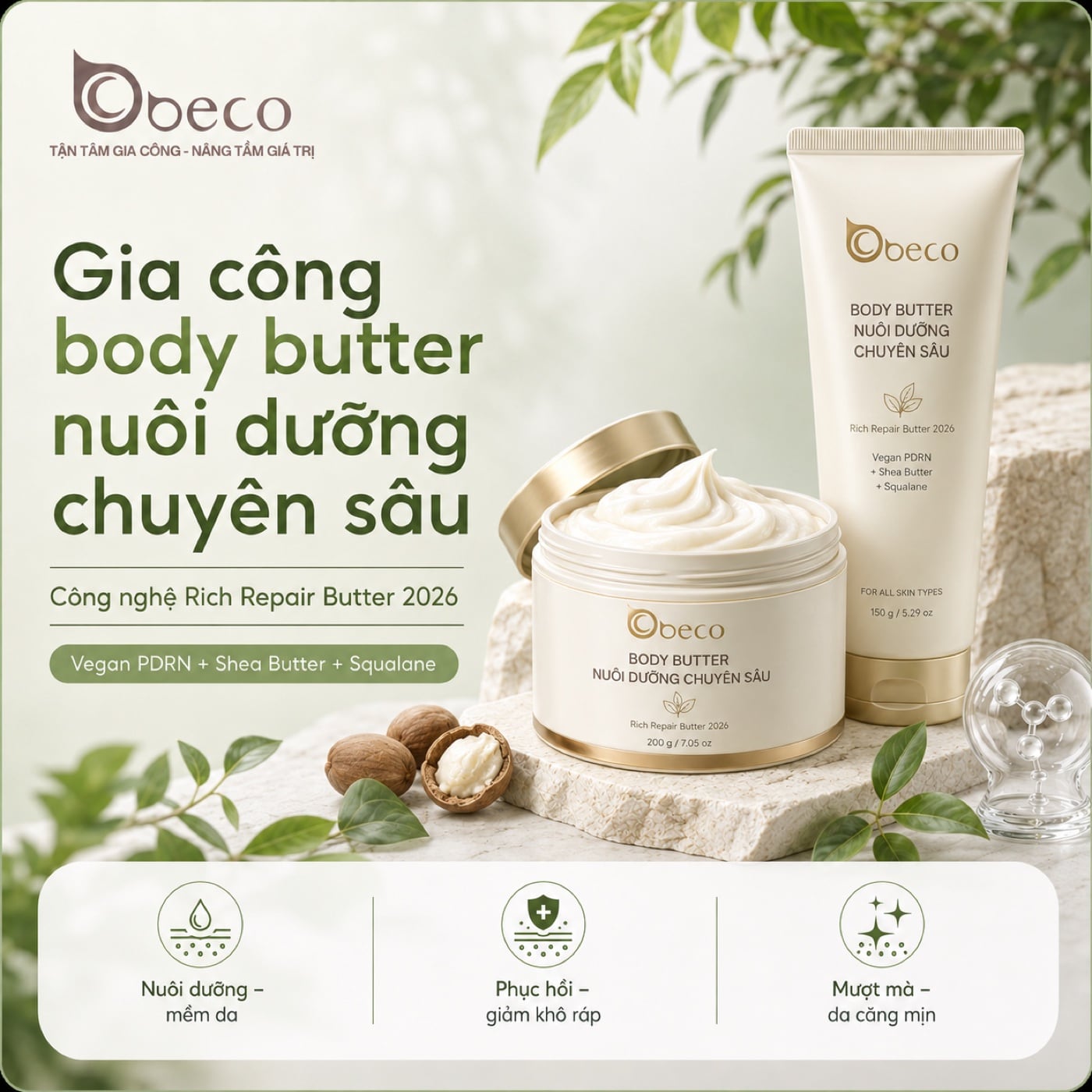 Body Butter nuôi dưỡng chuyên sâu bản tuýp của BECO