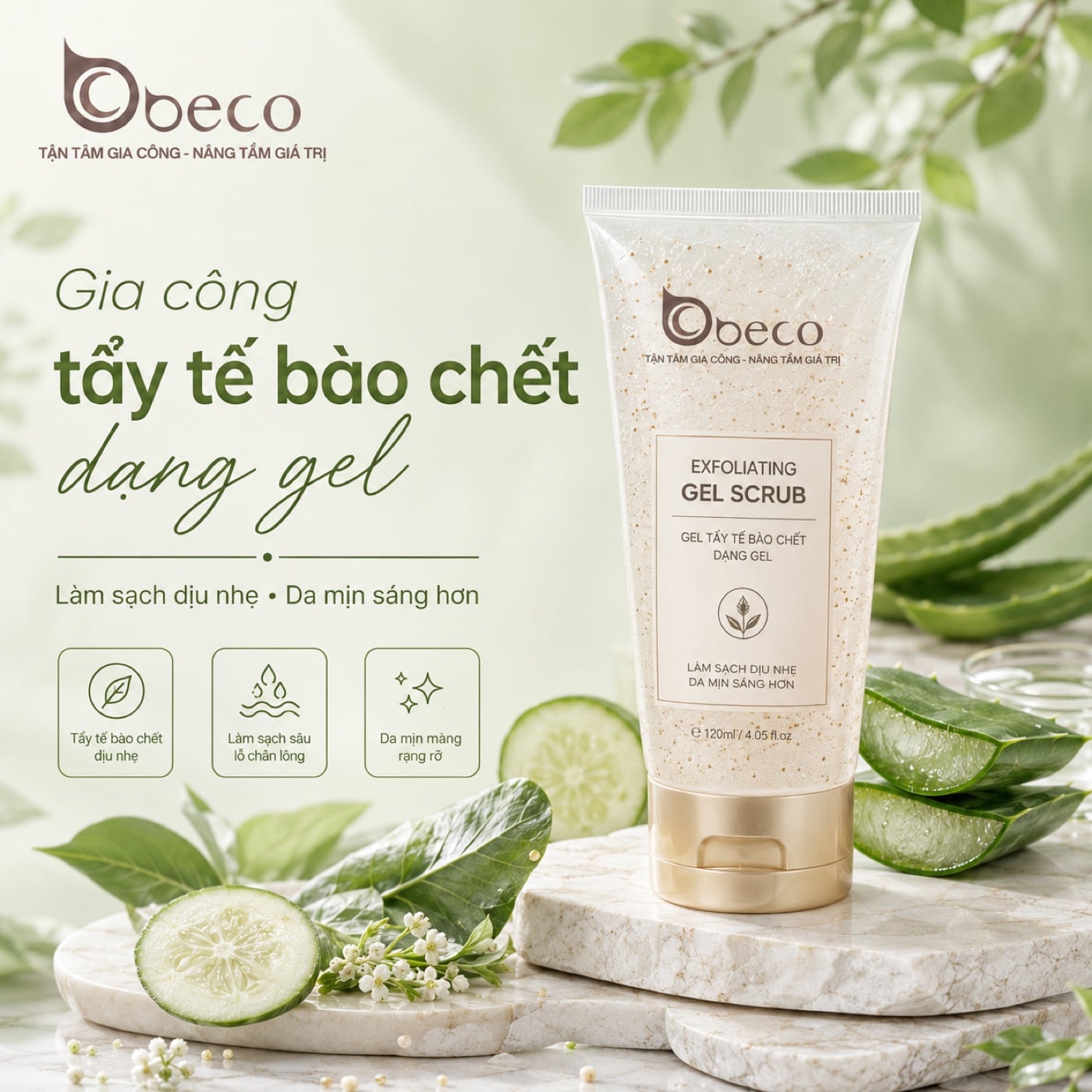 Tẩy tế bào chết body dạng gel của BECO