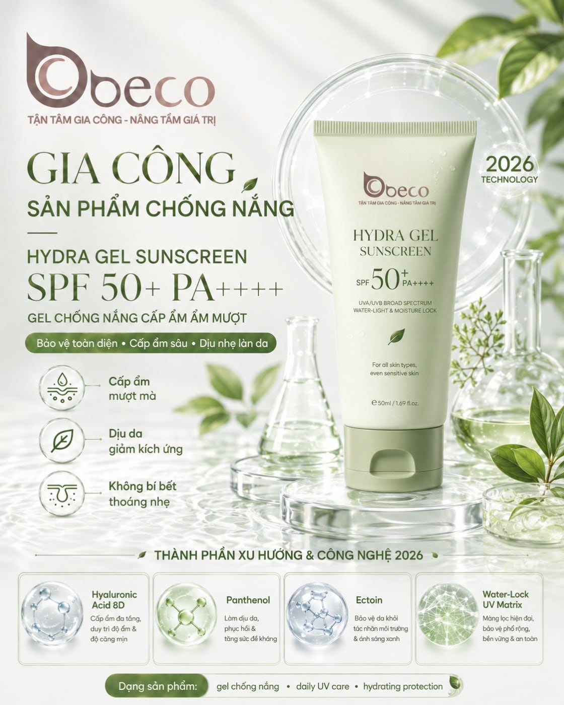 Gel chống nắng Hydra Gel Sunscreen của BECO