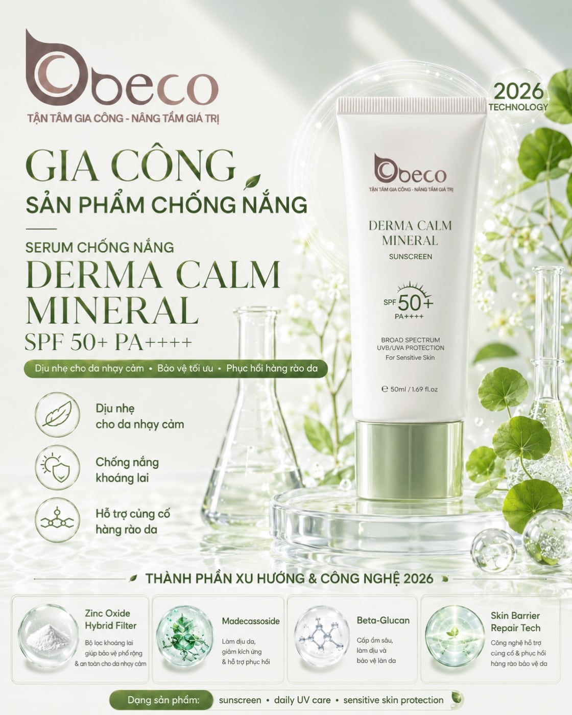 Serum chống nắng Derma Calm Mineral của BECO