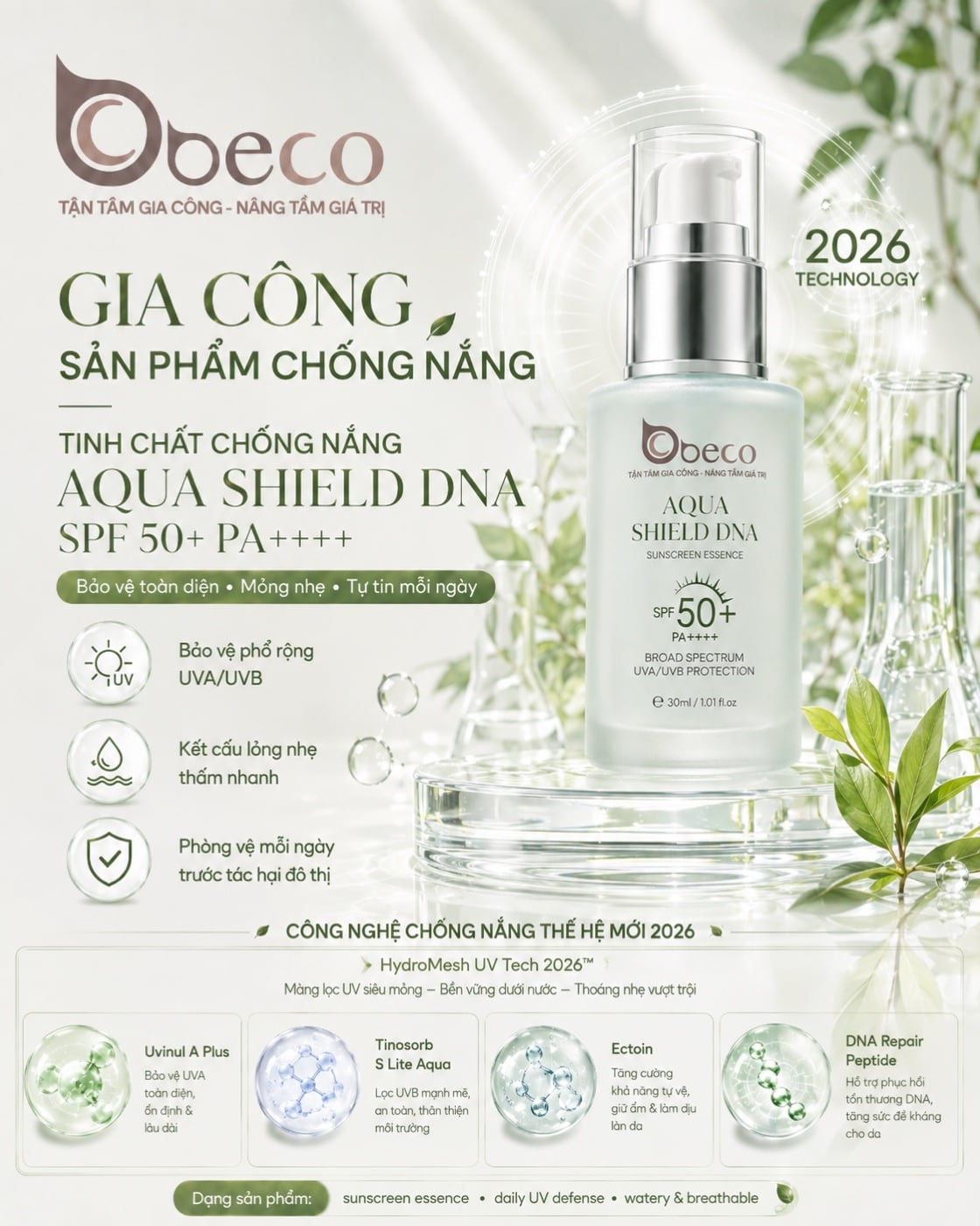 Tinh chất chống nắng Aqua Shield DNA của BECO