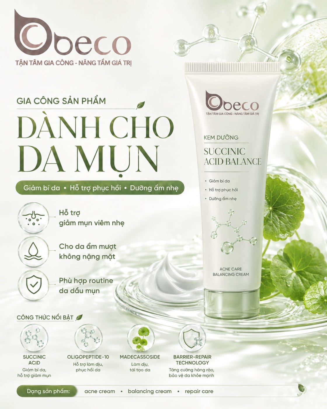 Kem dưỡng Succinic Acid Balance của BECO