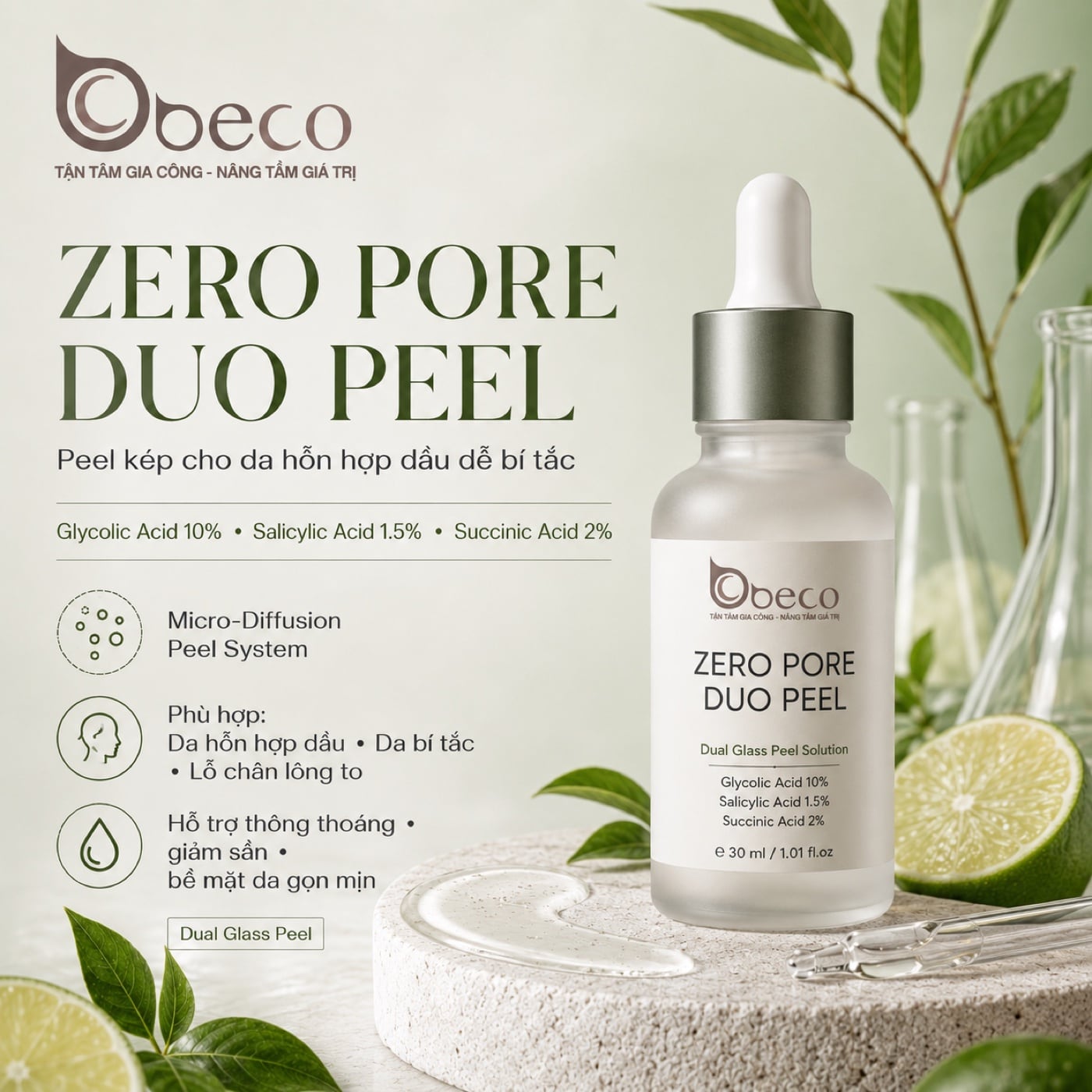 Serum peel Zero Pore Duo Peel của BECO