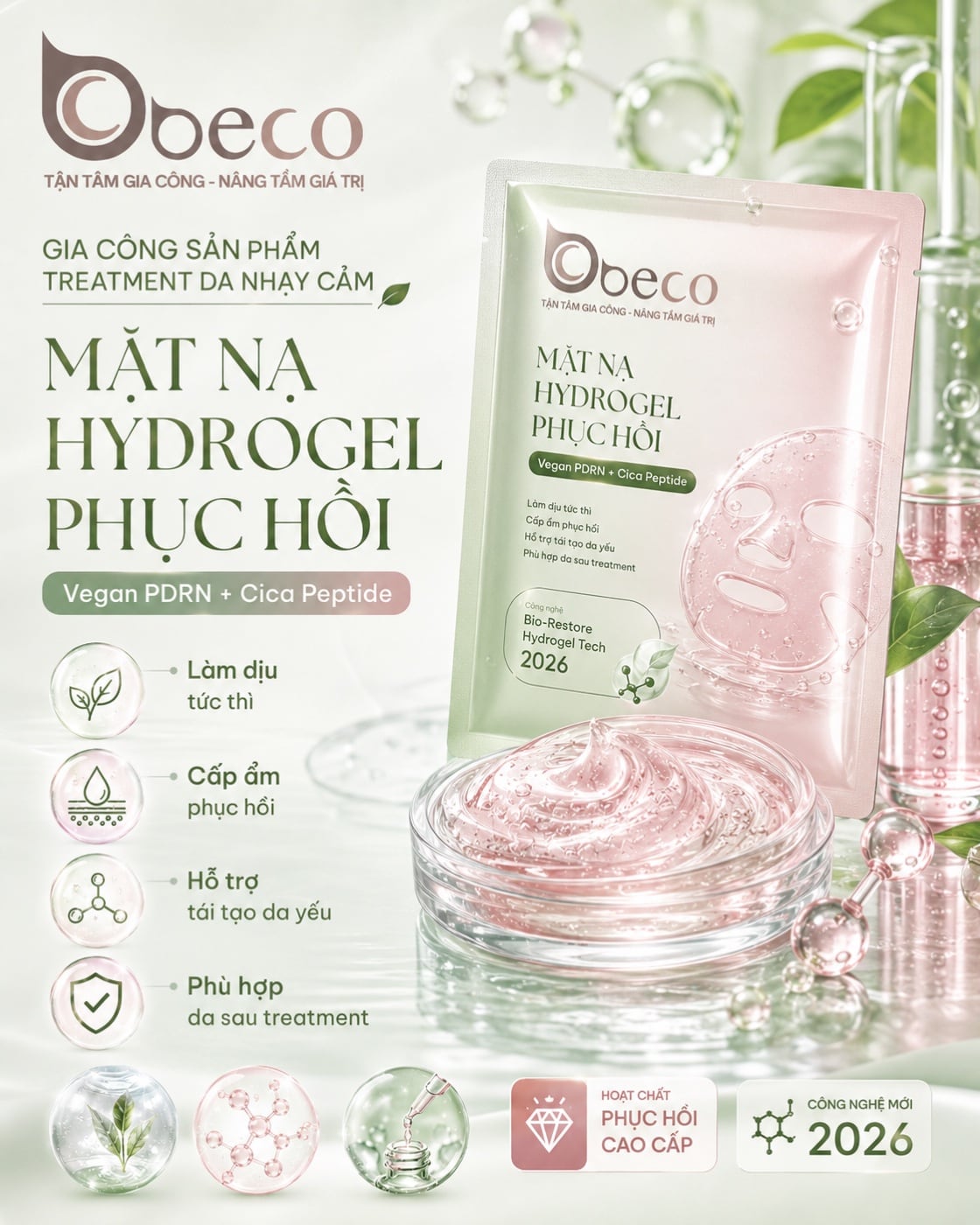 Mặt nạ hydrogel phục hồi của BECO