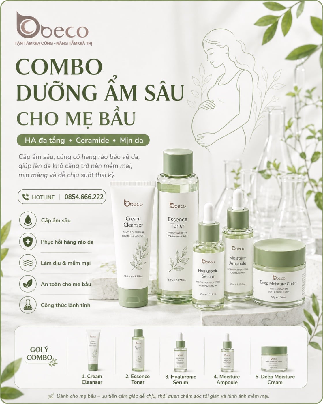 Bộ dưỡng ẩm sâu cho mẹ bầu của BECO