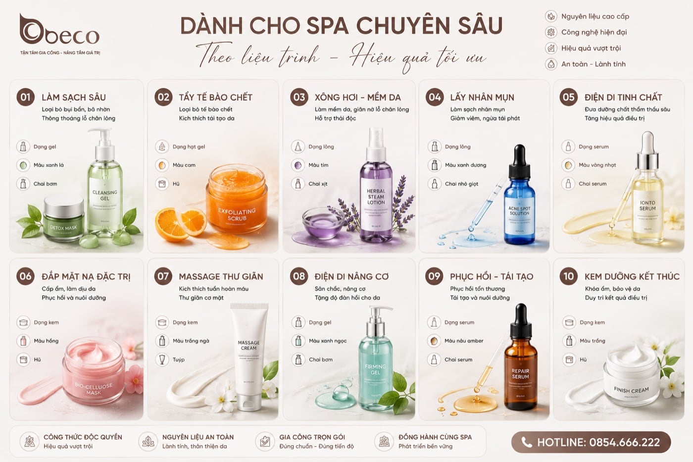 Bộ liệu trình xông hơi mềm da của BECO