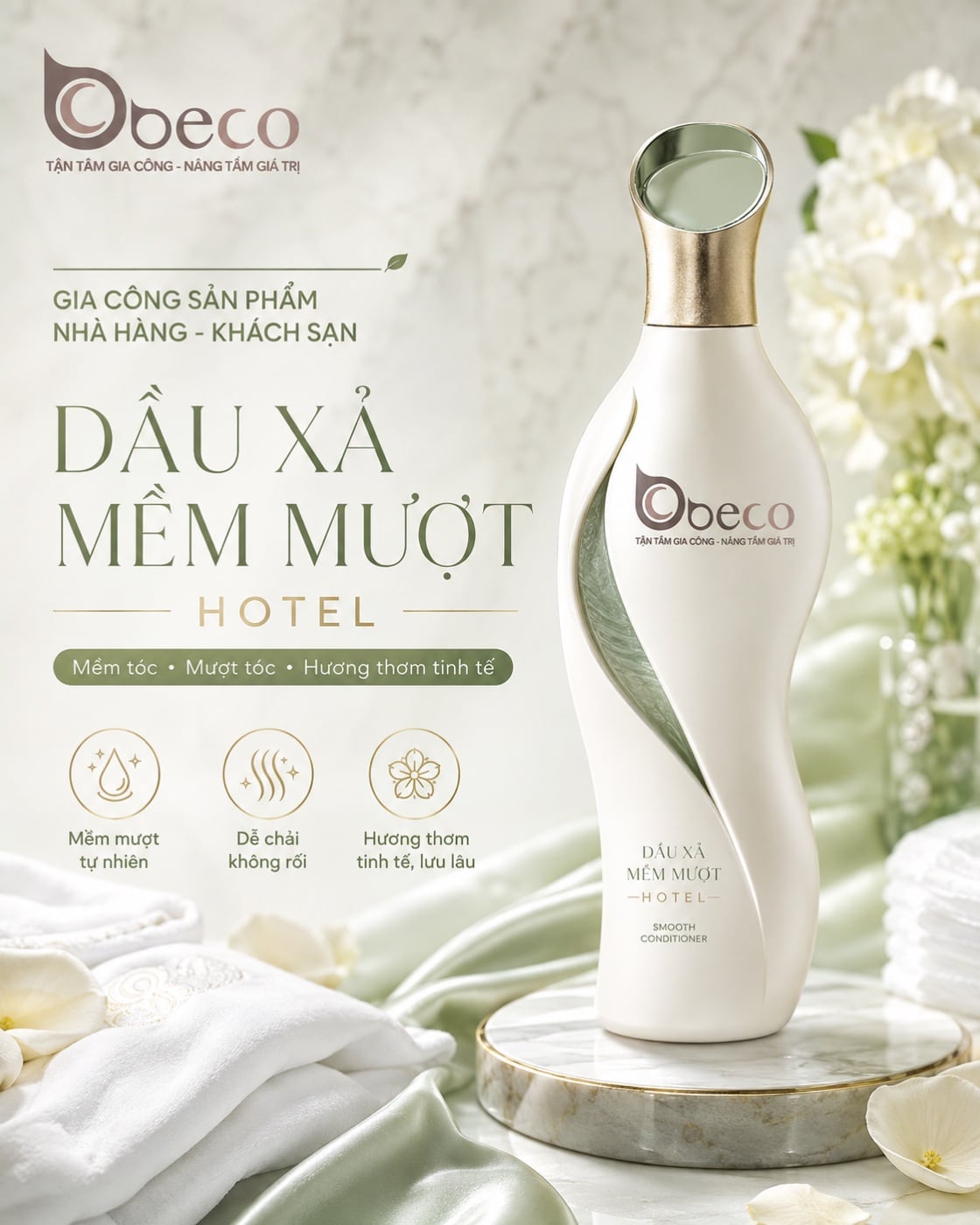 Dầu xả mềm mượt Hotel của BECO