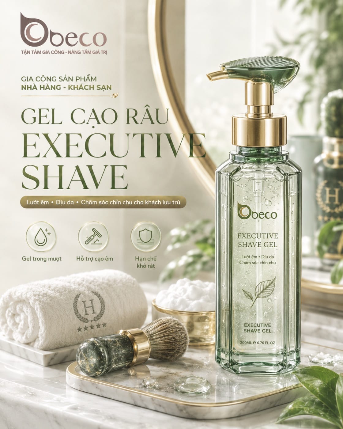 Gel cạo râu Executive Shave do BECO gia công