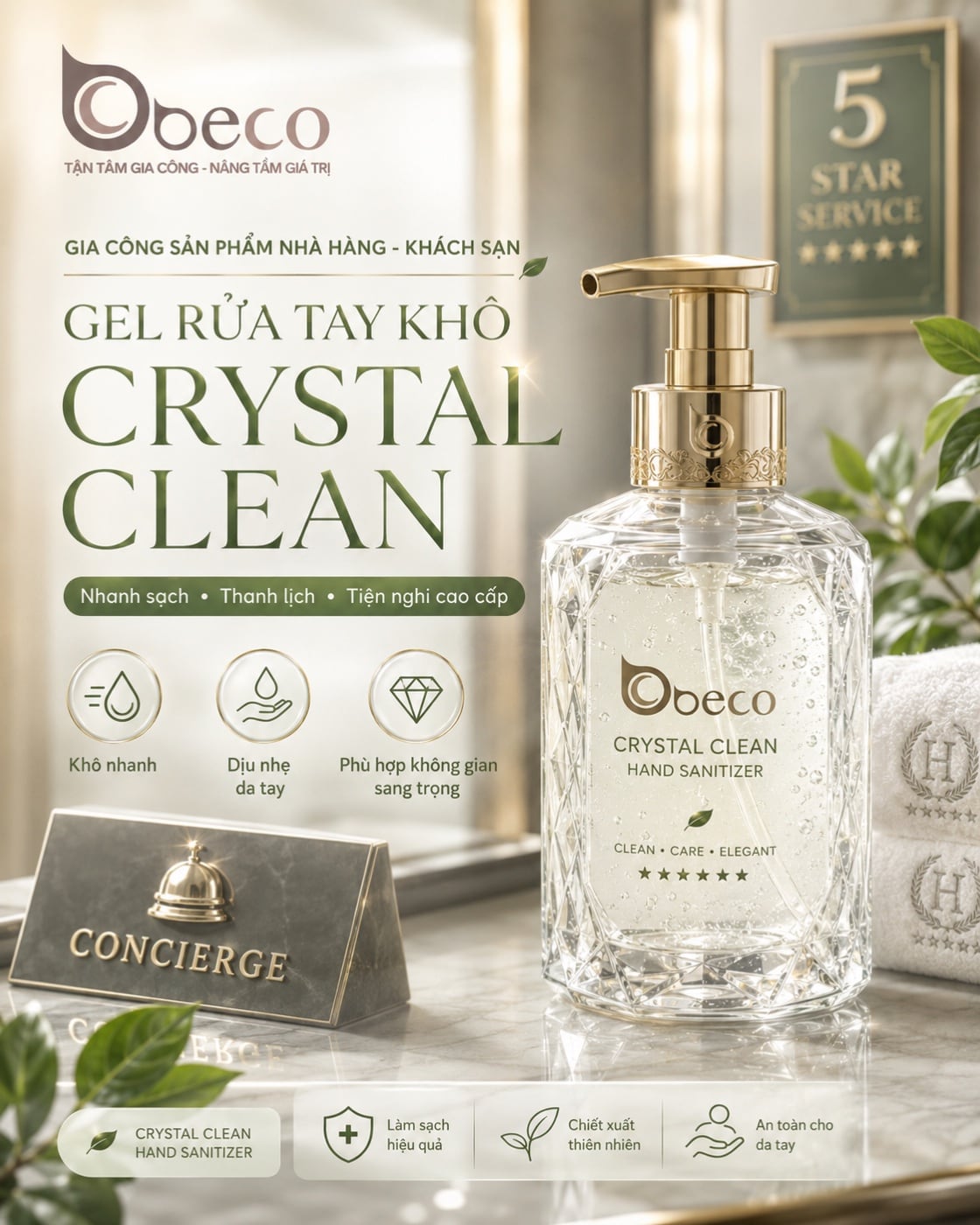 Gel rửa tay khô Crystal Clean của BECO