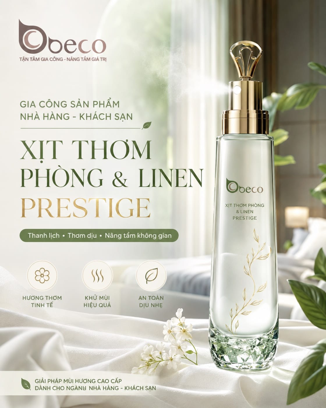 Xịt thơm phòng và linen Prestige do BECO gia công