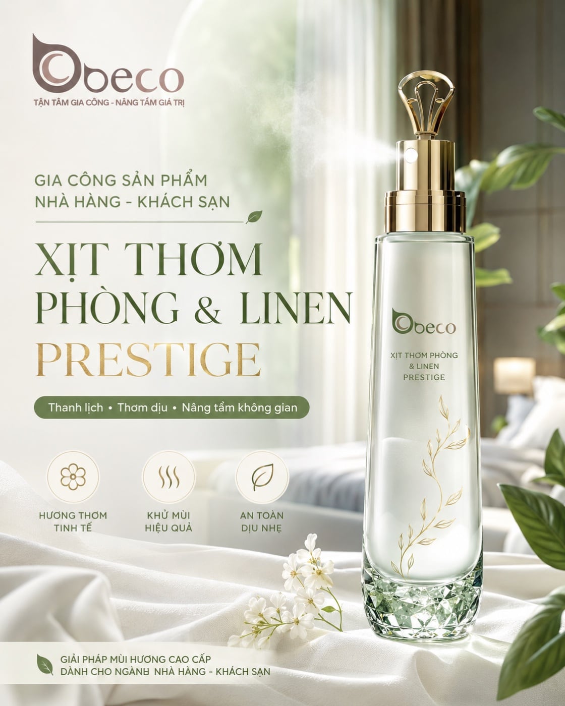 Xịt thơm phòng và linen Prestige do BECO gia công