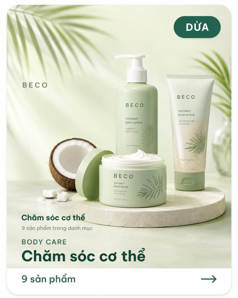 Thẻ nhận diện nhóm chăm sóc cơ thể của BECO, bản đầu