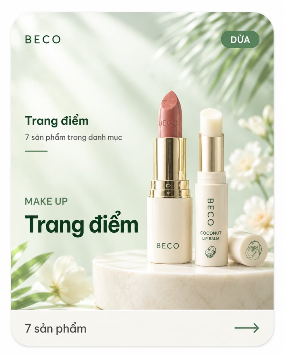 Thẻ nhận diện nhóm trang điểm của BECO, bản đầu