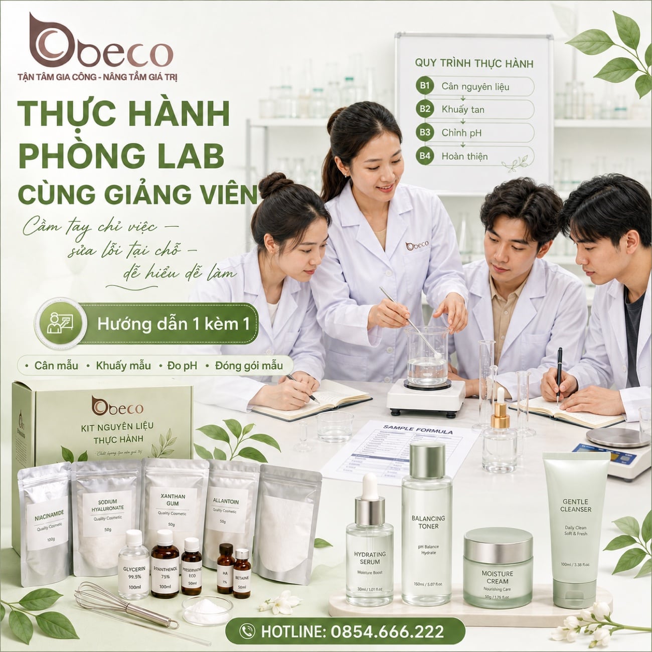Buổi thực hành tại phòng lab BECO, giảng viên hướng dẫn một kèm một