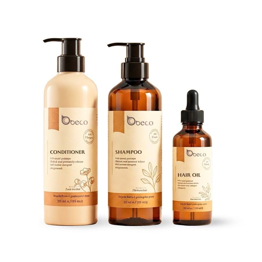 Bộ dầu gội, dầu xả và dầu dưỡng tóc do BECO sản xuất