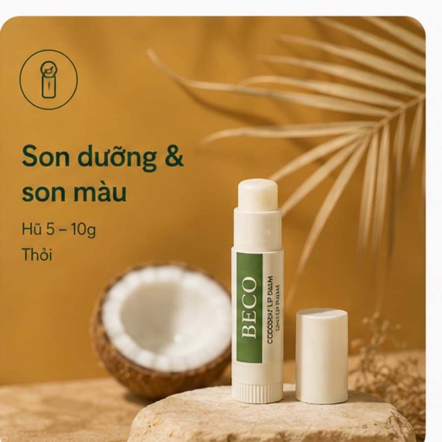 Son dưỡng và son màu BECO — hũ 5 đến 10g và dạng thỏi
