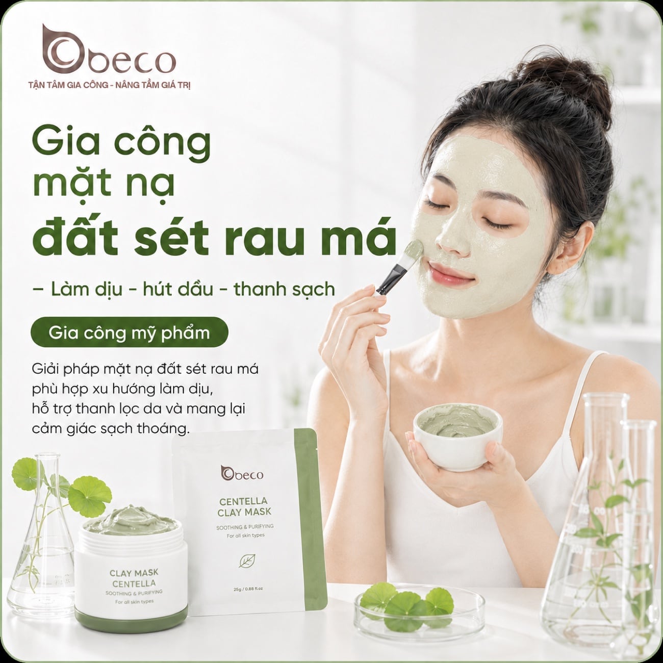 Mặt nạ đất sét rau má do BECO gia công