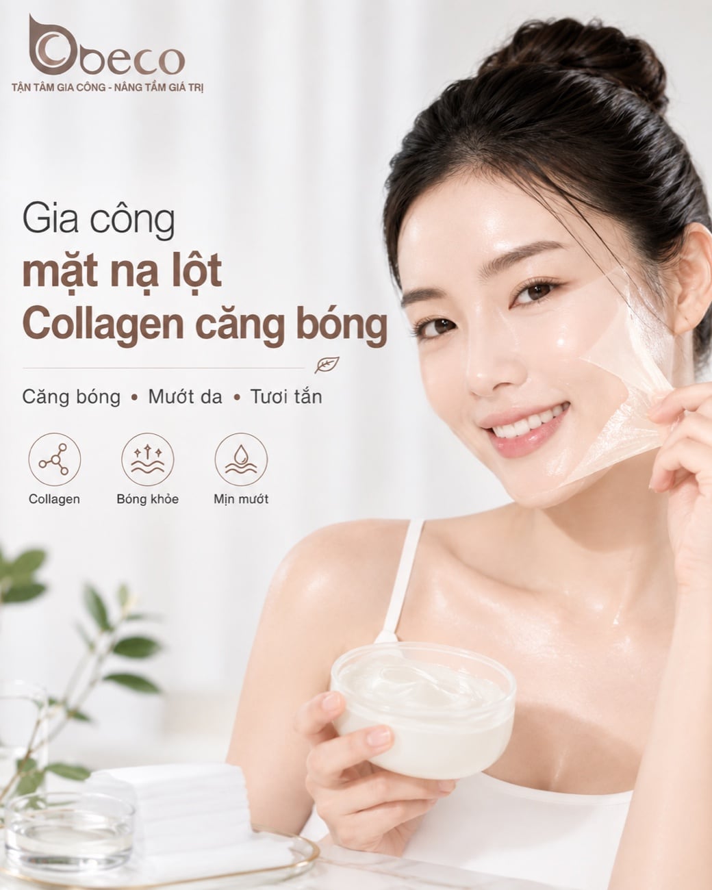 Mặt nạ lột collagen căng bóng do BECO gia công