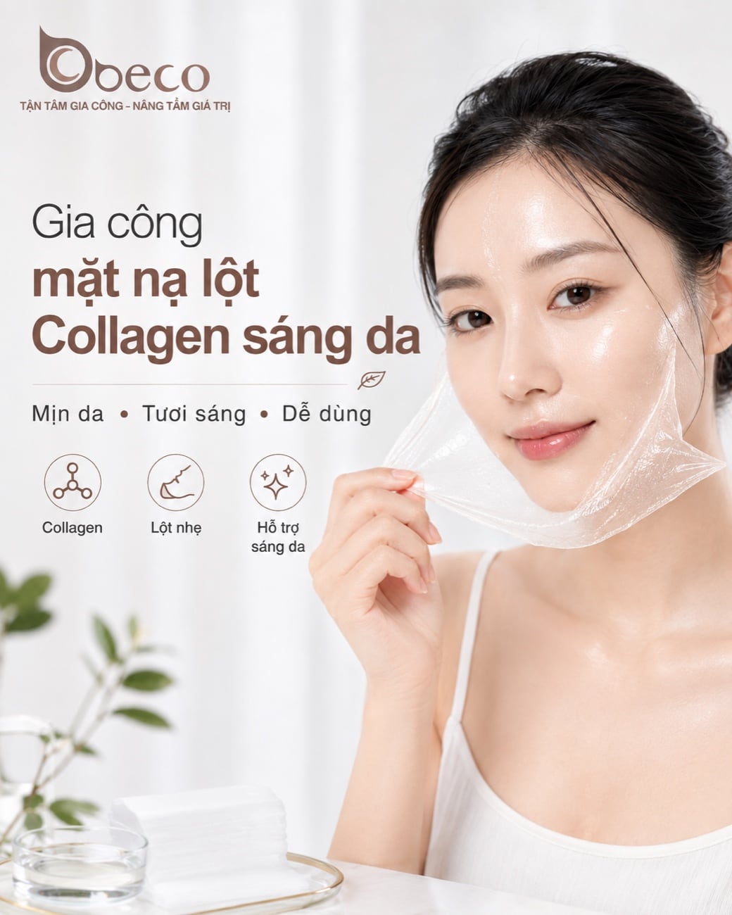 Mặt nạ lột collagen sáng da do BECO gia công