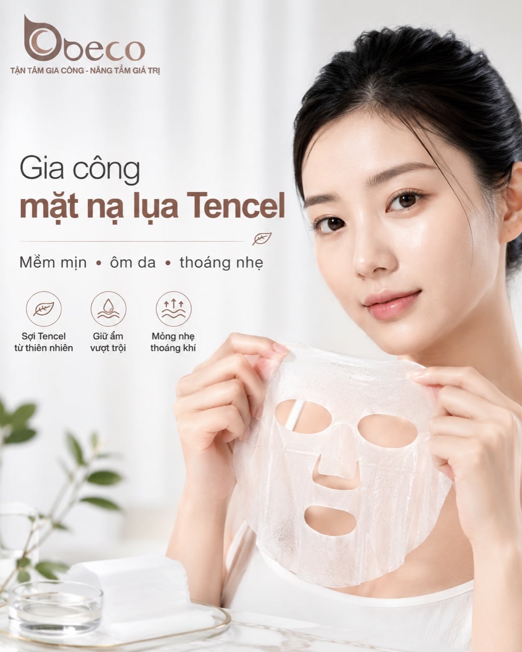 Mặt nạ lụa Tencel do BECO gia công