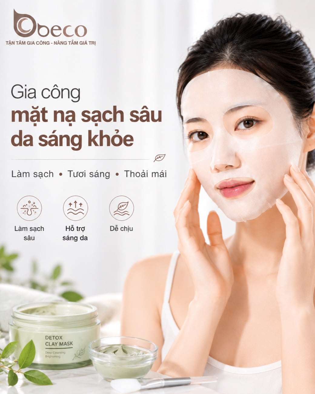 Mặt nạ đất sét làm sạch sâu do BECO gia công