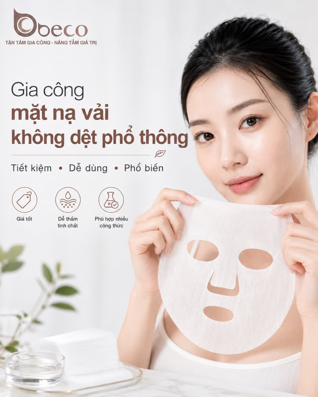 Mặt nạ vải không dệt phổ thông do BECO gia công