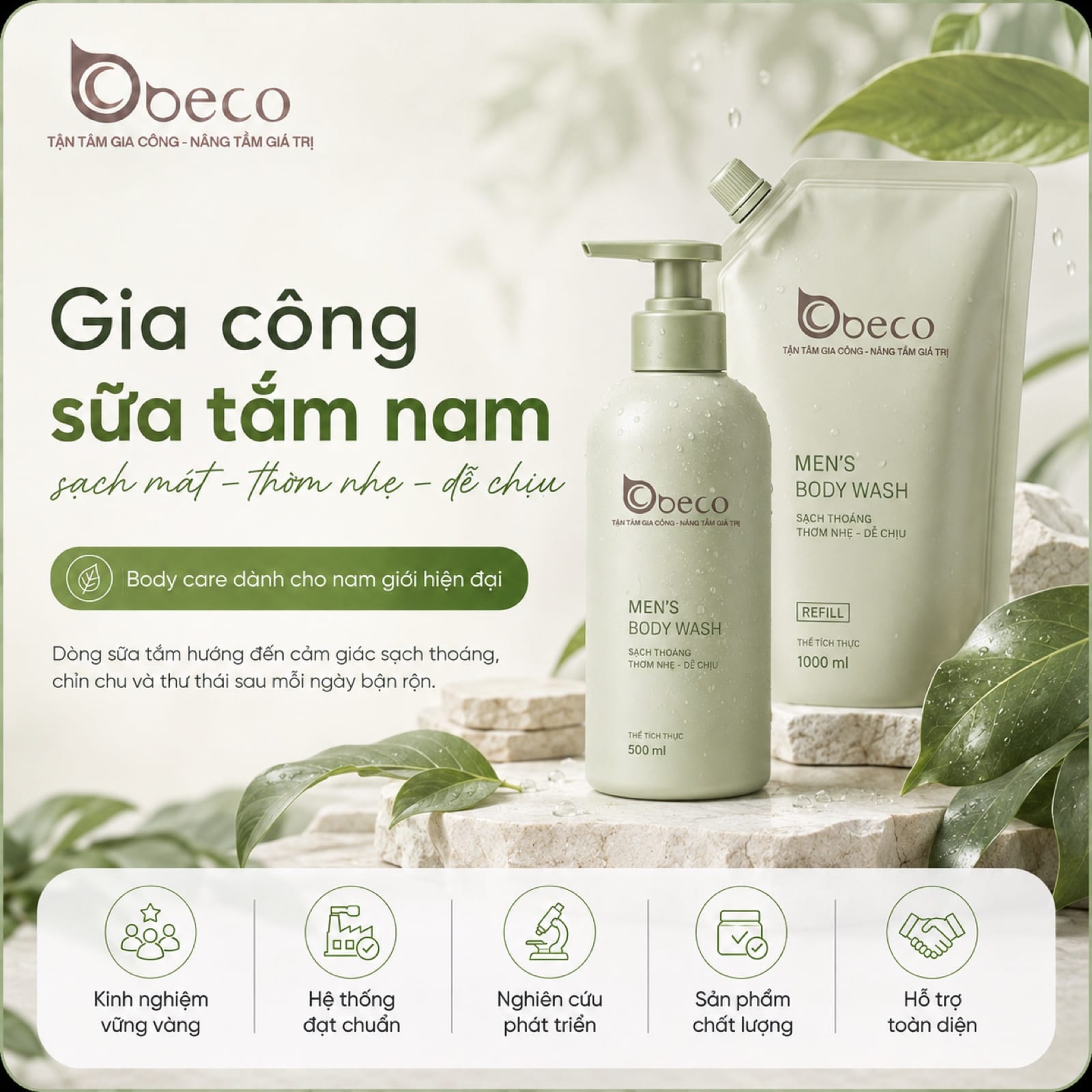 Sữa tắm dành cho nam do BECO gia công