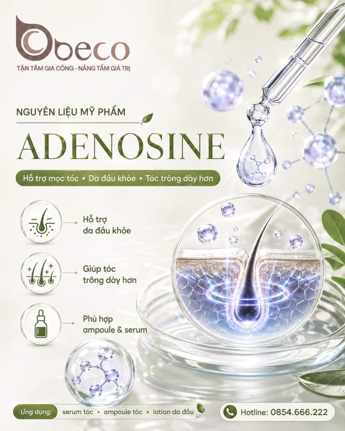 Nguyên liệu Adenosine trong danh mục nguyên liệu của BECO