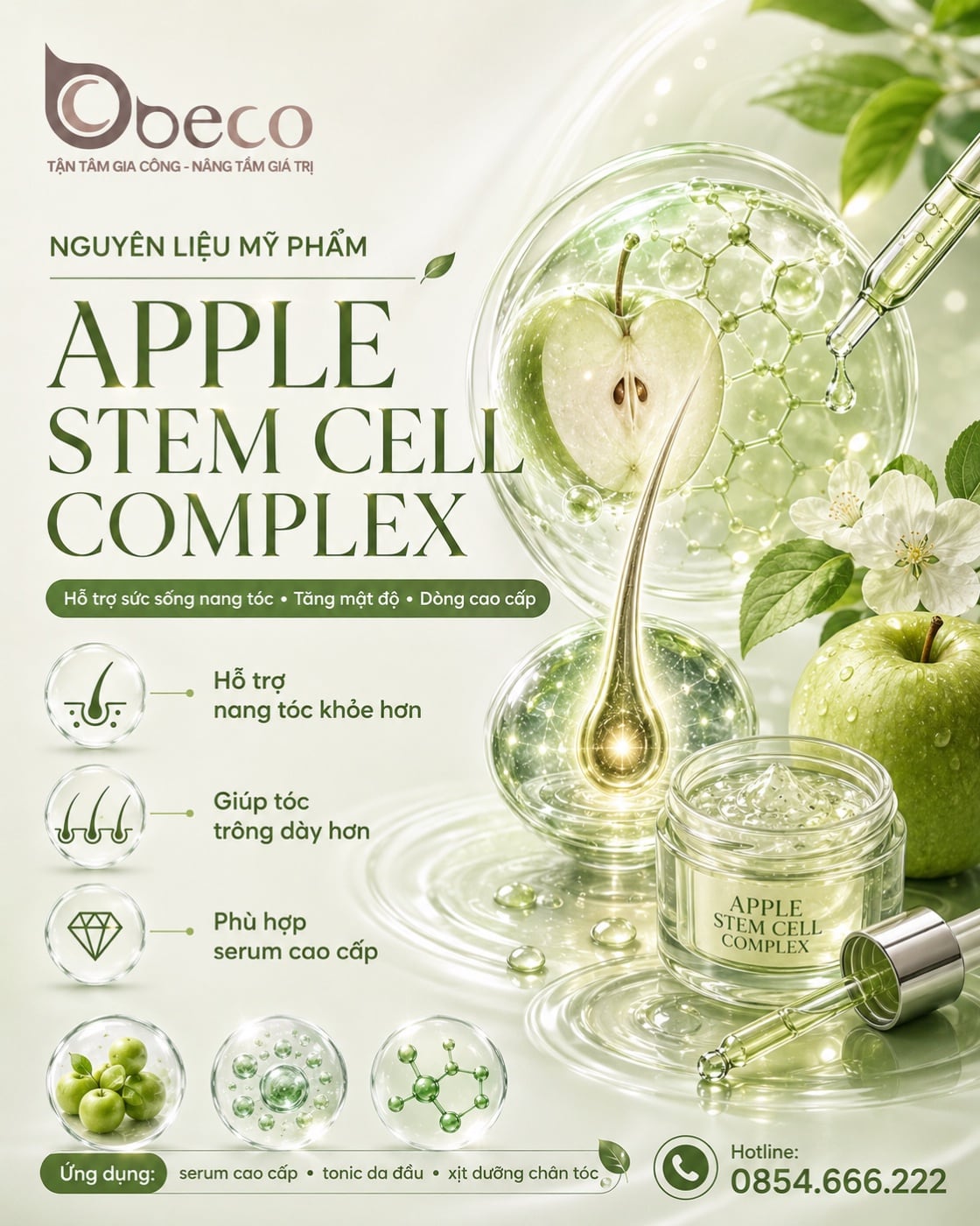 Nguyên liệu Apple Stem Cell Complex trong danh mục nguyên liệu của BECO