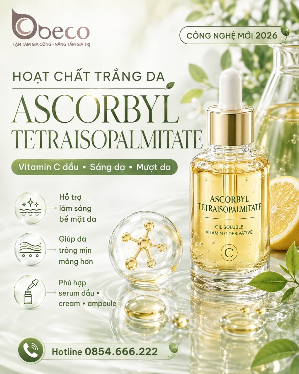Nguyên liệu Ascorbyl Tetraisopalmitate trong danh mục của BECO