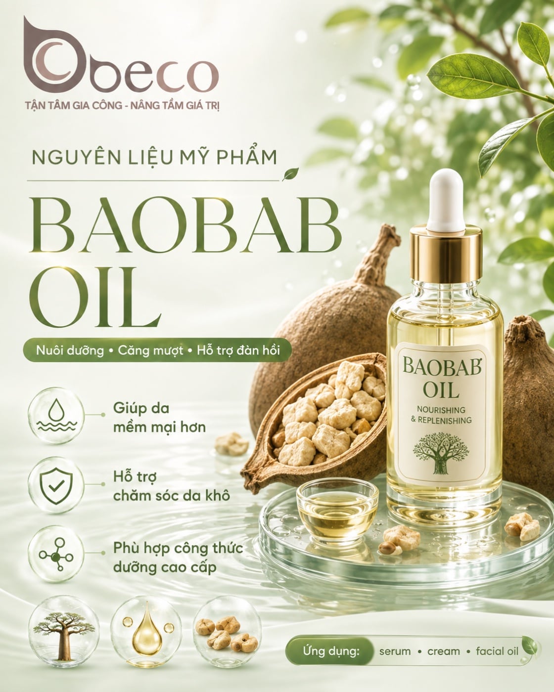 Nguyên liệu Baobab Oil trong danh mục nguyên liệu của BECO