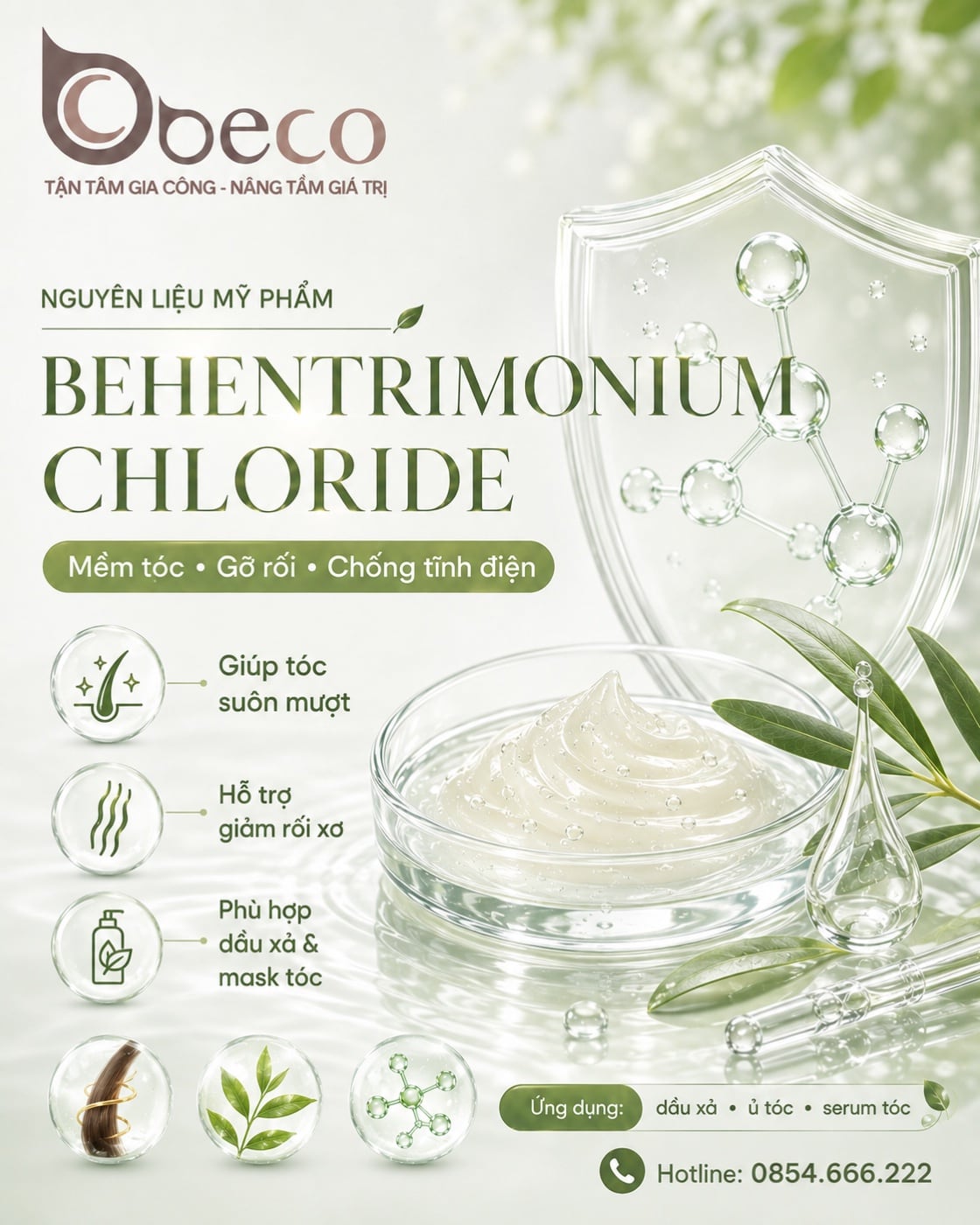 Nguyên liệu Behentrimonium Chloride trong danh mục nguyên liệu của BECO