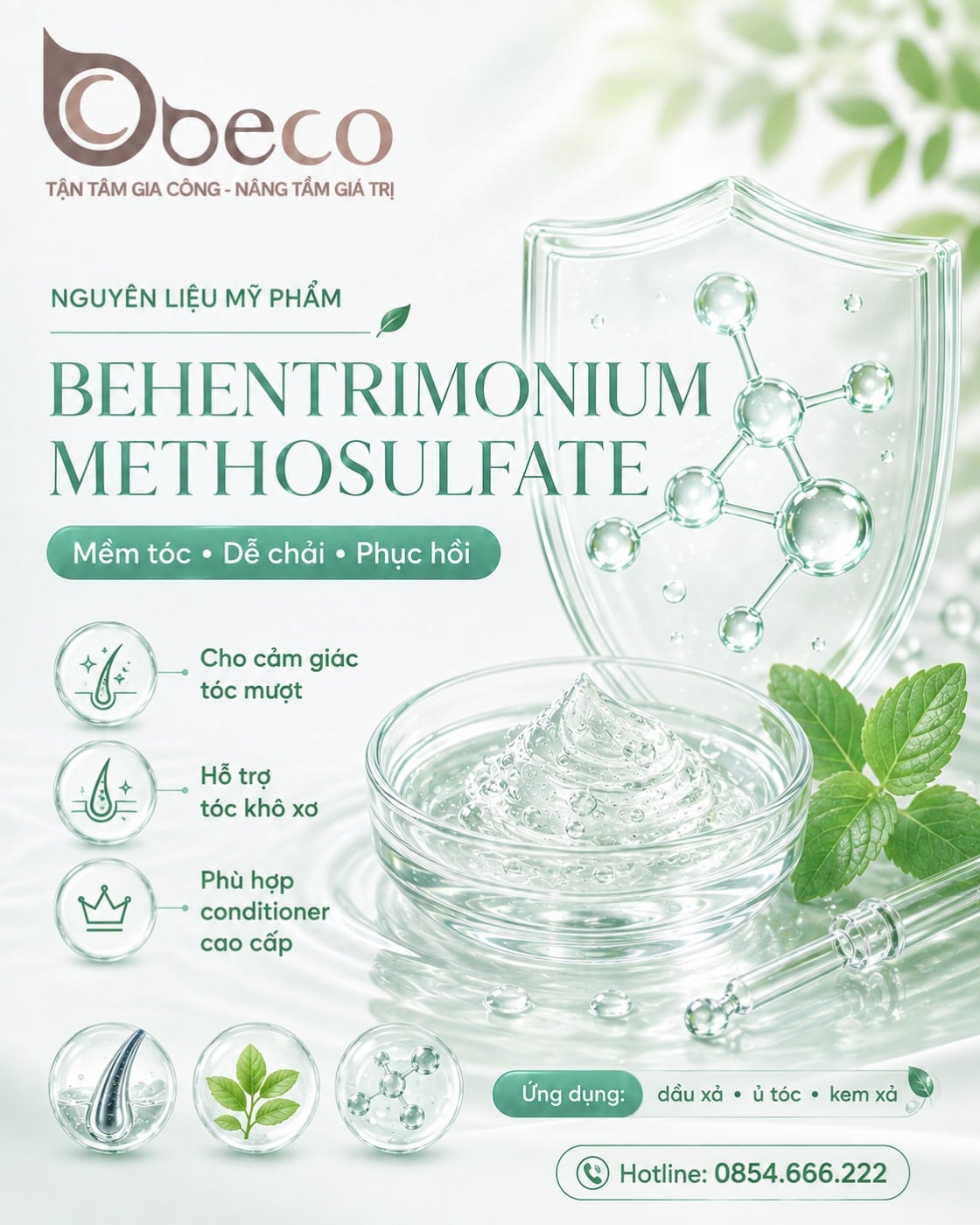 Nguyên liệu Behentrimonium Methosulfate trong danh mục nguyên liệu của BECO