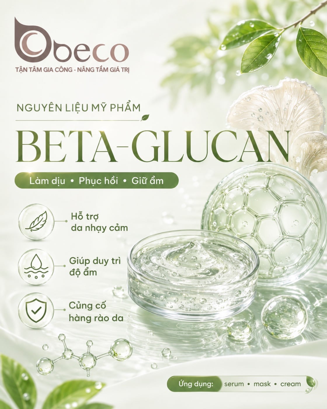 Nguyên liệu Beta-Glucan trong danh mục nguyên liệu của BECO