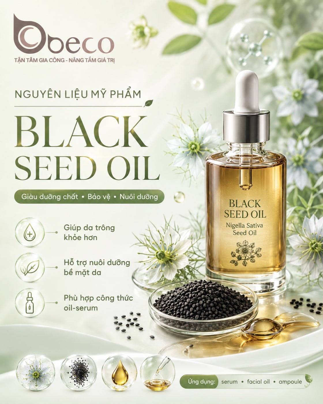 Nguyên liệu Black Seed Oil trong danh mục nguyên liệu của BECO