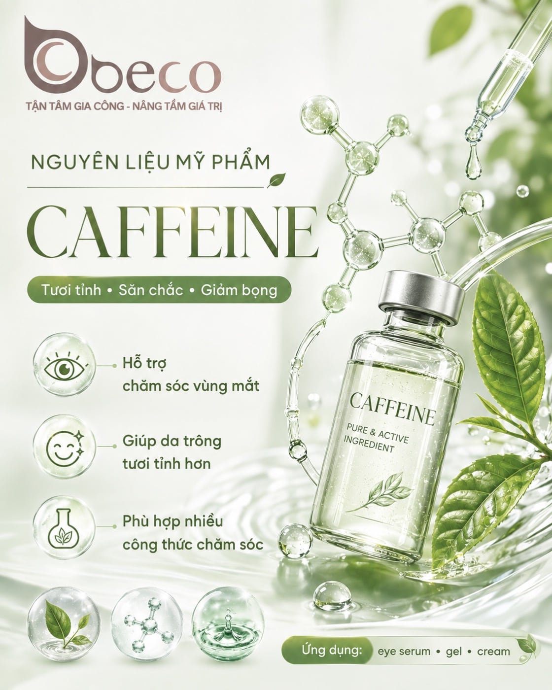 Nguyên liệu Caffeine trong danh mục nguyên liệu của BECO