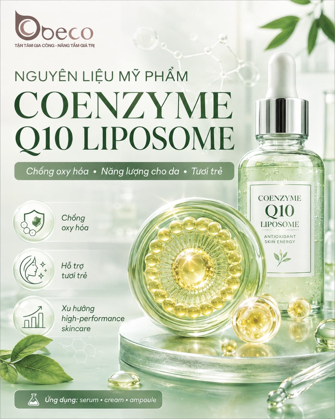 Nguyên liệu Coenzyme Q10 Liposome trong danh mục nguyên liệu của BECO