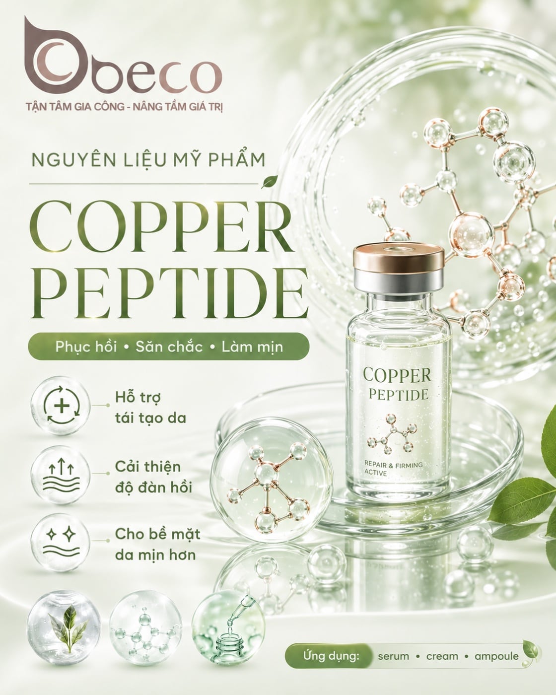 Nguyên liệu Copper Peptide trong danh mục nguyên liệu của BECO