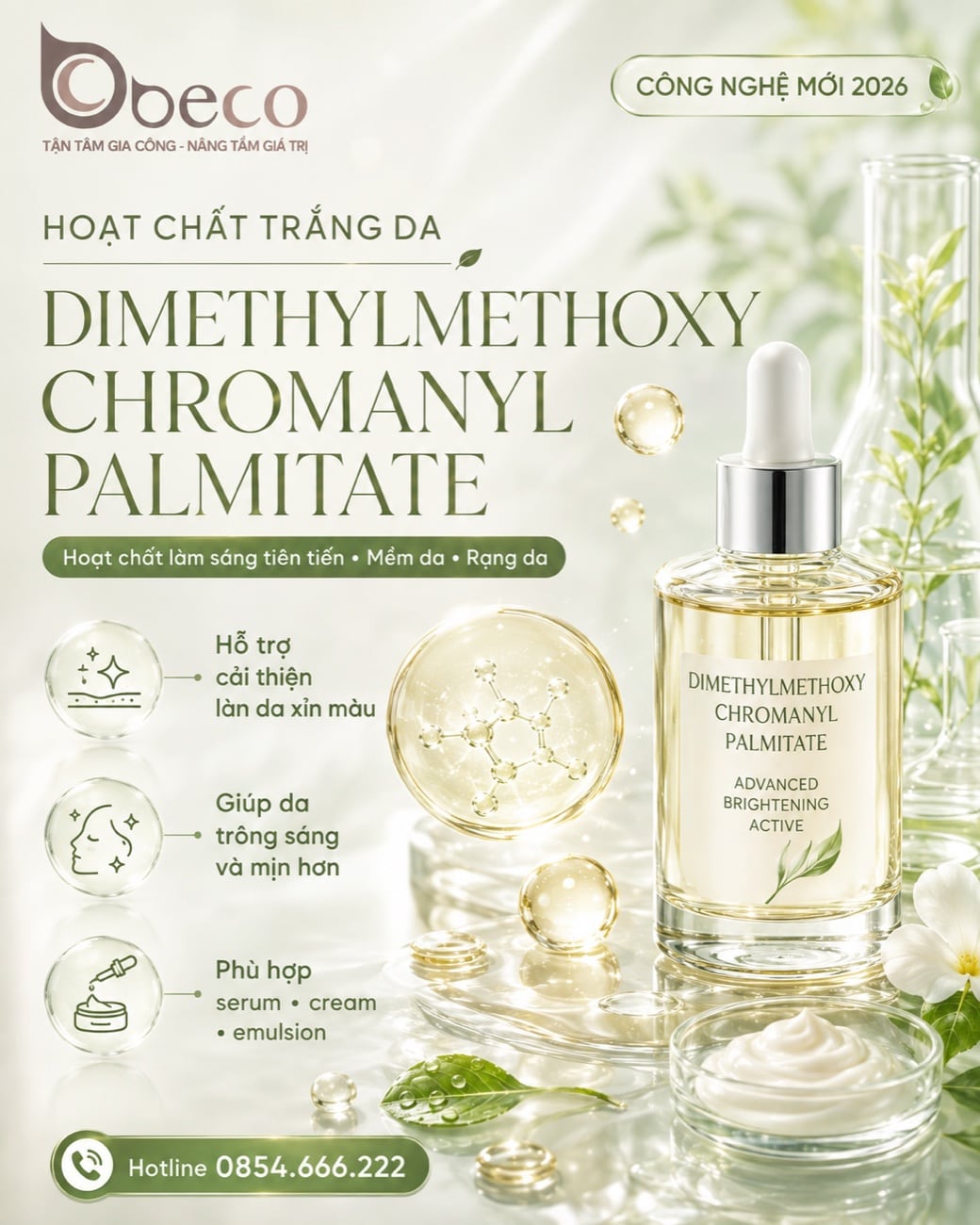 Nguyên liệu Dimethylmethoxy Chromanyl Palmitate trong danh mục của BECO