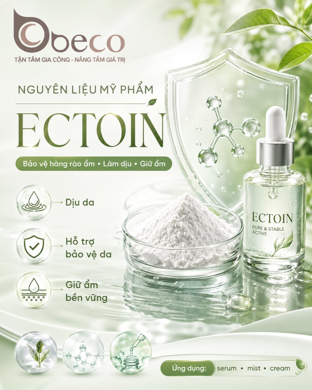 Nguyên liệu Ectoin trong danh mục nguyên liệu của BECO