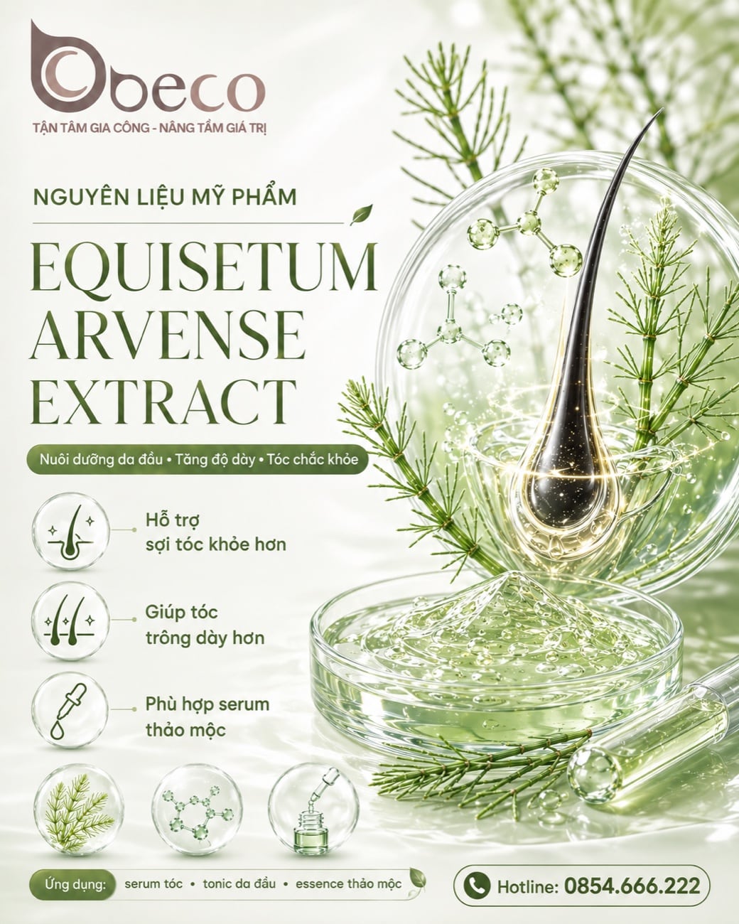 Chiết xuất Equisetum Arvense trong danh mục nguyên liệu của BECO