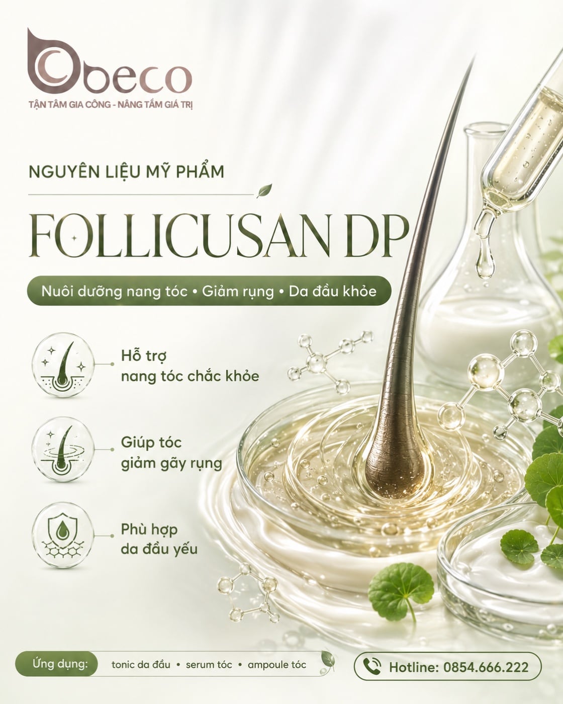 Nguyên liệu Follicusan DP trong danh mục nguyên liệu của BECO