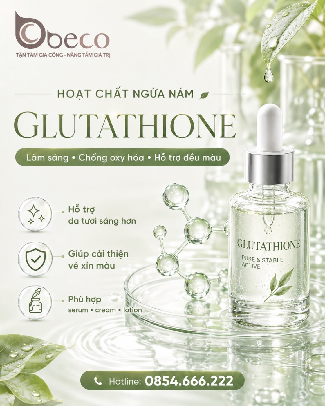 Nguyên liệu Glutathione trong danh mục nguyên liệu của BECO