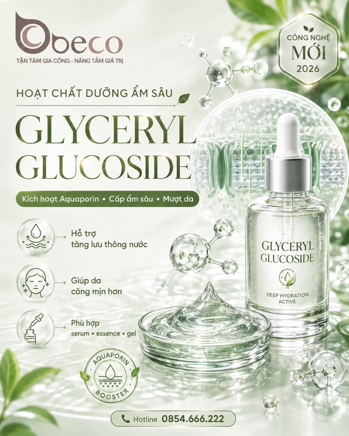 Nguyên liệu Glyceryl Glucoside trong danh mục nguyên liệu của BECO