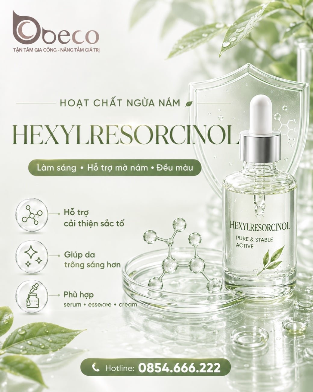 Nguyên liệu Hexylresorcinol trong danh mục nguyên liệu của BECO