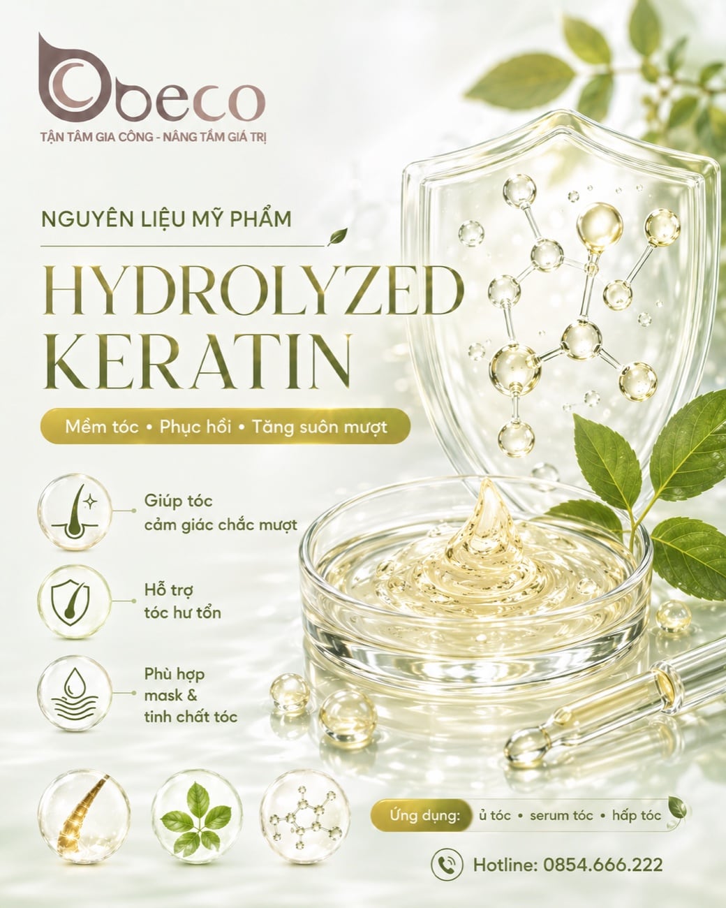 Nguyên liệu Hydrolyzed Keratin trong danh mục của BECO