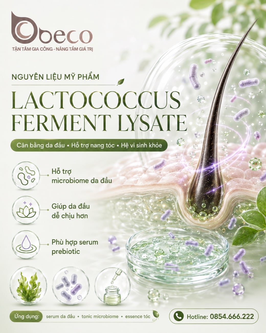 Nguyên liệu Lactococcus Ferment Lysate trong danh mục của BECO